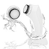 Sonic Facial Brush Waterproof Rechargeable Wireless Body Face Cleansing Brush for Gentle Exfoliation and Deep Scrubbing 3 Speeds 2 Replacement Heads