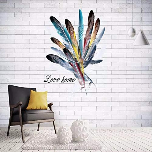 Wall Murals 3D Wallpaper Retro Vintage Brick Feather 3D Wall Mural Living Room Sofa Tv Wall Bedroom Wallpaper