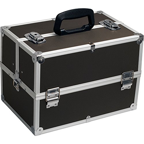 HIKER Makeup Case HK3501 Professional Artist Train, 4 Trays with Adjustable Dividers, Locking, Black Dot - Thumbnail 2