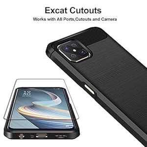 iVoler Cover per Oppo Reno4 Z 5G / Oppo Reno 4Z 5G con 3 Pezzi Pellicola Vetro Temperato, Fibra di Carbonio Nero… - immagine 4