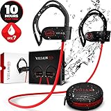 [Newest 2019] Wireless Workout Bluetooth Headphones for Running and Gym - Mens Best Noise Cancelling Sport Earbuds - Waterproof IPX7 Sports Earphones - HD Stereo Sound Headset for iPhone & Android
