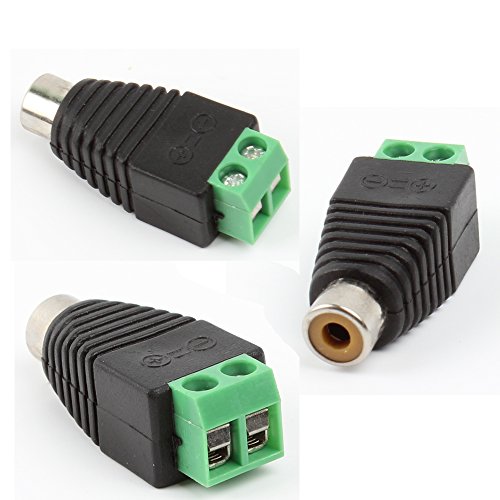 20pcs Phono RCA Male and Female Plug to AV Screw Terminal Audio/Video Connector Adapter (10 Male & 10 Female) - Thumbnail 2