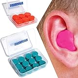 Silicone Putty Moulded Ear Plugs by Sleepytime,Blue Soft Sticky Plugs Which Mould Into Your Ear For Effective Noise Reduction In Plastic Case (12, Blue)