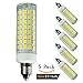 E11 led Bulb, 80W or 100W Equivalent Halogen Replacement Lights, Dimmable, Mini Candelabra Base, 1000 Lumens Daylight 6000K, AC110V/ 120V/ 130V, Replaces T4 /T3 JD Type Clear e11 Light Bulb (5 Pack)
