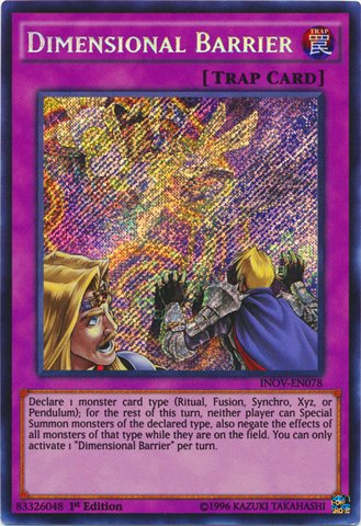 Yu-Gi-Oh! - Dimensional Barrier (INOV-EN078) - Invasion: Vengeance - 1st Edition - Secret Rare