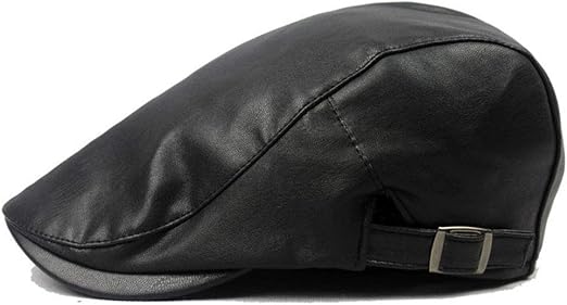 mens leather beret hats