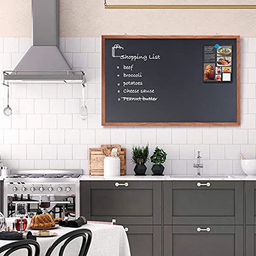 Chalkboard Wood Frame, 36 x 24 inches Wall Mounted Blackboard Chalk Board with Rustic