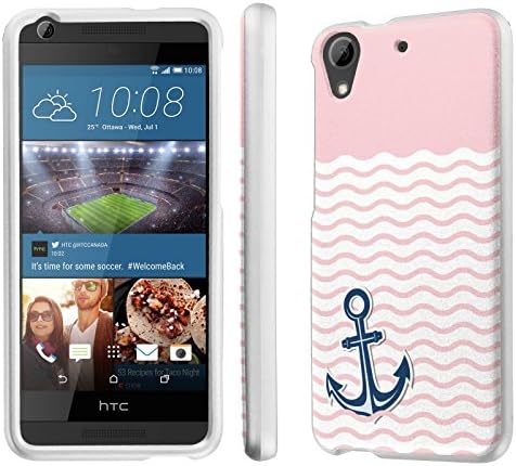 HTC Desire 626 / 626S Case, [NakedShield] [White] Total Armor Protection Case - [Nautical Anchor - Pink] for HTC Desire 626 / 626S