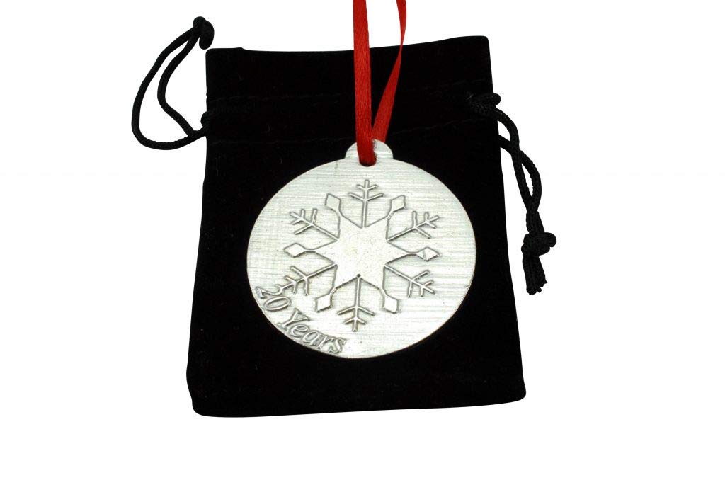20th Wedding Anniversary Metal Keepsake Chrstimas Tree Ornament Bauble Decoration Ornament