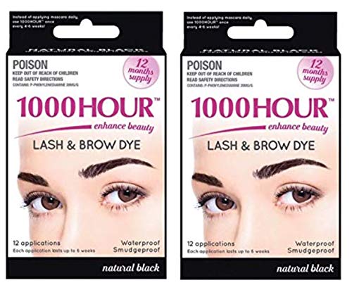 Combo Pack! 1000 Hour Eyelash & Brow Dye/Tint Kit Permanent Mascara (Black & Black) - //medicalbooks.filipinodoctors.org