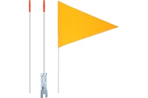 EZYMIVS Bike Flag Sturdy Fiberglass Tear-Resistant Waterproof Flag Bicycle Flags Bike Safety Flags with Pole for Electric Bikes Golf Carts