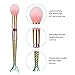 Mermaid Makeup Brush Set, MX C.Y Beauty 10pcs Synthetic Kabuki Foundation Blending Blush Powder Brush Makeup Brush Kit Beauty Cosmetic Tools