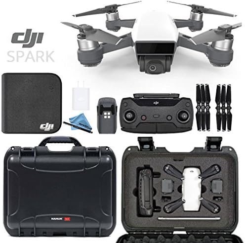 DJI Spark Fly More Combo - Alpine White + Custom Black Nanuk Waterproof Travel Case