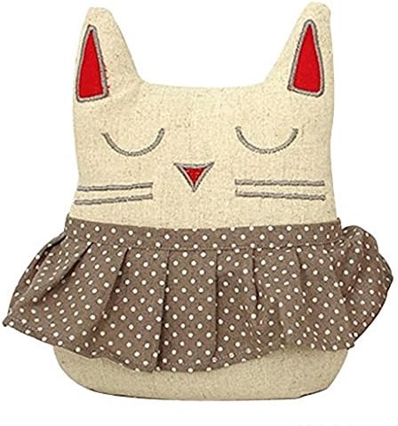 Cat Face Shaped Sand Bag Door Stop with Skirt