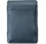 Magic Wallet - Magical Flip, for Men Women Kids - Genuine Leather Thin Wallet (Dark Blue)