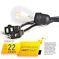 Crelitech Outdoor or Indoor LED String Lights for Patio, Garden or Backyard DÃ©cor â€“ Commercial Grade Weatherproof Build â€“ 15 Lamp-Holders â€“ Black Color â€“ Includes 4-watt 20 LED Dimmable Bulbs