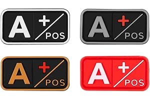 D-FLIFE Blood Type Patch Kit 3D PVC A+ B+ AB+ O+ Positive A- B- AB- O- Negative Rubber Fastener (A+)