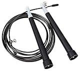 Best Speed Cable Wire Crossfit Jump Rope for Cardio, Endurance Training ,Rogue Rx Workout and Daily Exercise for Adult Men & Women, Children, Athletes - Adjustable Length ,Long Handles.