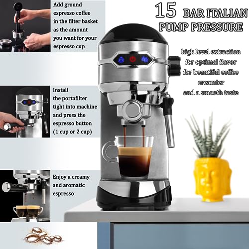 Mixpresso Espresso Maker 15 Bar Espresso Machine With Milk Frother