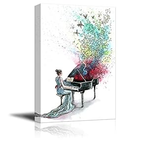 Canvas Prints Wall Art - Grand Piano Music (Series C) - 12" x 18"