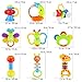 YeahiBaby 9pcs Baby's First Rattle and Teether Toy with Giant Milk Bottle Grasp Christmas Gift Toy (Random Color)
