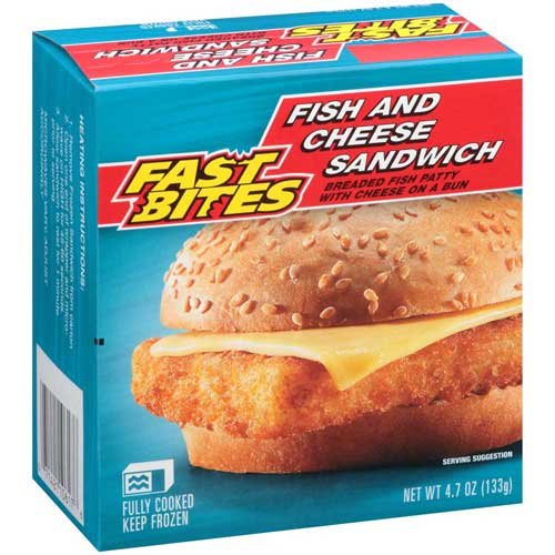 Fast Bites Fish and Cheese Sandwich, 4.7 Ounce -- 24 per case.