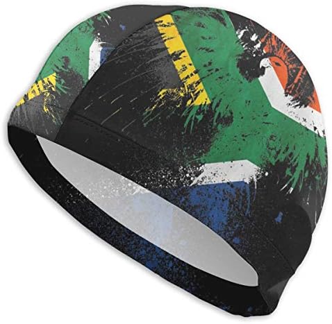 UYILP Flags South Africa and Eagle Swim Cap High Elasticity Beach Swiming Hat for Men's Woman's