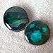 Pair - Peacock Green Glass Essential Oil Ear Plugs Organic Handmade Ceramic Double-Flared Body Jewelry