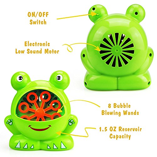 Baztoy Bubble Machine, Automatic Bubble Maker 500 Bubbles Per Minute, Kids Toys Bubble Blower with 2 Bubbles Solution Great for Boys Girls Kids Birthday Gift Party Wedding