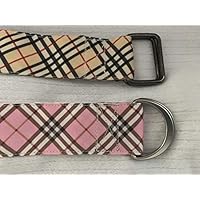 Adjustable D Ring Belt, Plaid Belt, Ribbon Belt, Pink Plaid Belt, Tan Plaid Belt