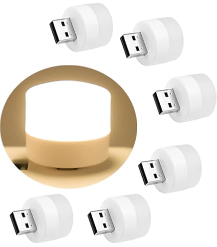 HiLetgo Lot de 5 mini lampes USB ultra fines pour ordinateur portable /clavier/camping