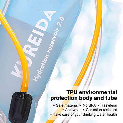 KUREIDA Dual Hydration Bladder 2 Liter,Water Bladder for Hiking Backpack Leak Proof,Water