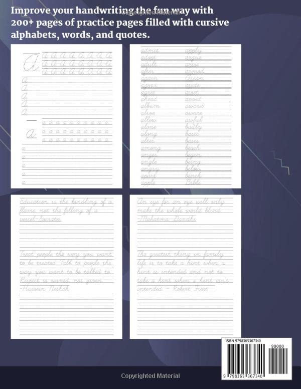 Cursive Handwriting Workbook for Adults - 200+ Pages of Handwriting Practice for Adults: Cursive workbook - hand writing practice books for adults. ... for adults. Improve handwriting for adult Cursive Handwriting Workbook for Adults - 200+ Pages of Handwriting Practice for Adults: Cursive workbook - hand writing practice books for adults. ... for adults. Improve handwriting for adult Paperback