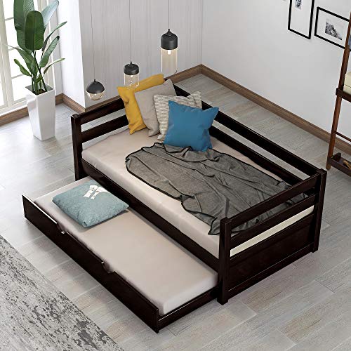 image for Daybed Twin with Trundle, WeYoung Standard Twin Bed Frame - Easy Assem
