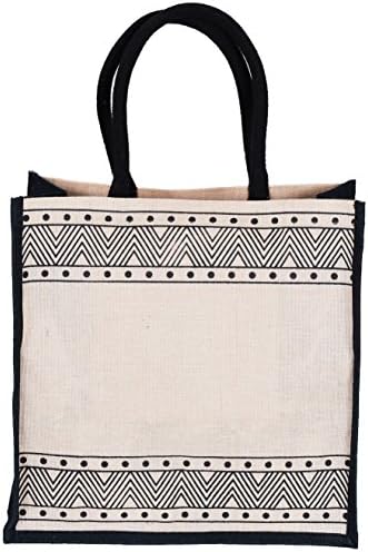 'BHRASTA' Premium Grade Jute/Hessian Reusable Shopping Grocery Tote Bag designed by Thyli