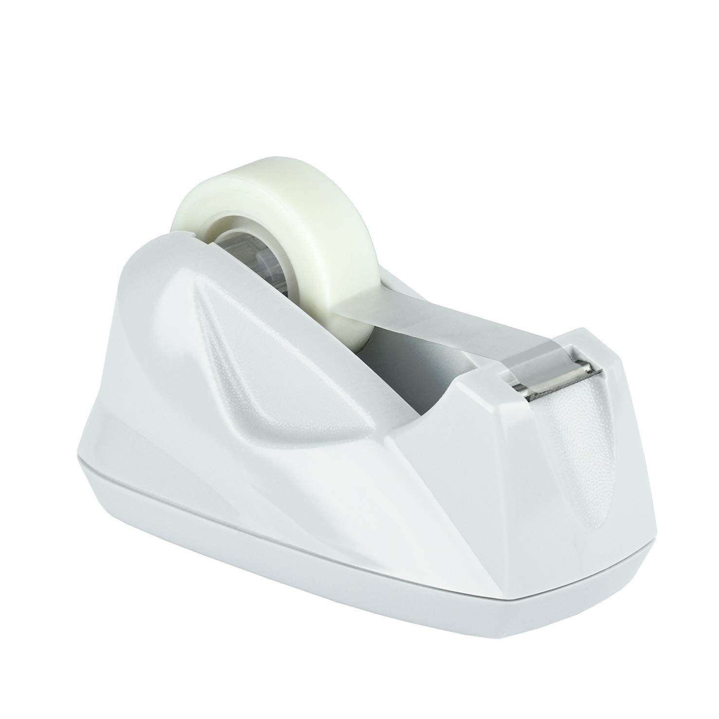Acrimet Premium Desktop Tape Dispenser, Plastic, Non-Skid Base (Heavy Duty) (White Color)
