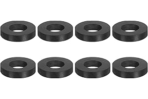 uxcell 8Pcs 2" OD x 1" ID x 3/8" Thick Round Rubber Washers Flat Rubber Spacer Bushing for Home Appliances Cars Boat Accessor