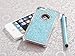 Pandamimi - Deluxe Light Blue Diamond Rhinestone Glitter Bling Chrome Hard Case Cover for Apple iPhone 5 5G Screen Protector and Stylus