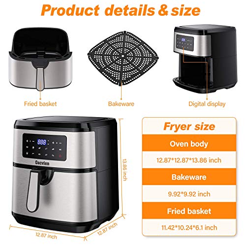 Oacvien Large Air Fryer, 9.8 Qt Air Fryers, 9 in 1 XL Air Fryer, 1700W