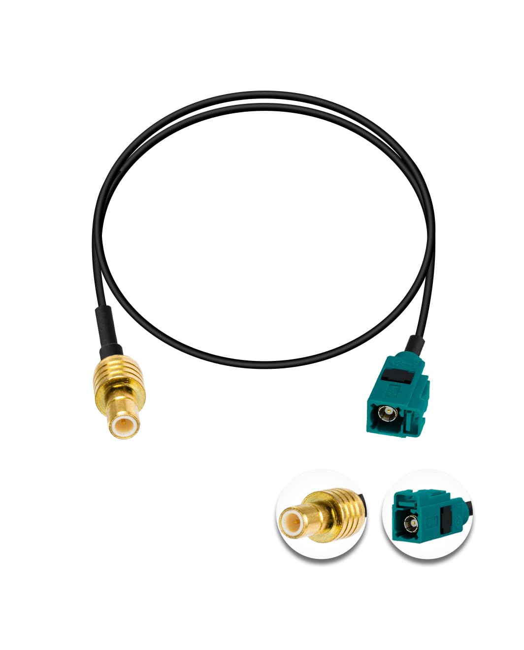 Vecys SMB Male to Fakra Z Female Extension Cable 20in/50cm Universum FAKRA Socket to SMB Plug Antenna Adapter RG174 Type Z Cable