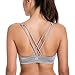 CRZ YOGA Women's Low Support Strappy Back Wirefree Removable Cups Yoga Sports Bra Multicolour-4 Medium