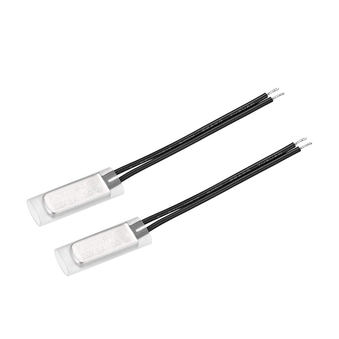 Photo 1 of uxcell KSD9700 Thermostat, 50? Normally Open Temperature Switch Thermal Switch, N.O 5A Metal Temperature Controller 2pcs