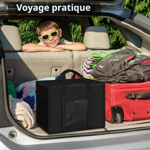 JINGTOPS Insulated Bag 50 Litres Large Foldable Car Cooler Bag for Barbecue, Camping, Picnic, Shopping, 45 x 31 x 36 cm