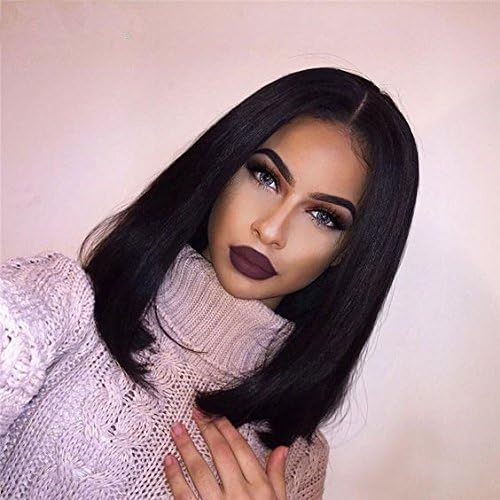 Long Black Lace Front Wigs for Black Women Bob Lace Wig Synthetic Glueless Straight Hair Natural Looking Heat Resistant Middle Parting Wig