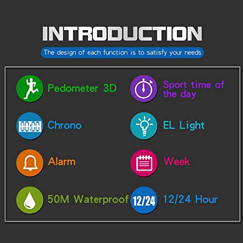 YEZIJIN Sports Watch Synoke Calorie Pedometer Chronograph Outdoor Watches 50m Waterproof Under 10 - Thumbnail 4