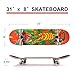 ChromeWheels 31 inch Skateboard Double Kick Skate Board Cruiser Longboard 8 Layer Maple Deck Skateboards for Kids and Beginners