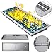 VEVOR 49x16 Inch Fire Pit Pan Stainless Steel Linear Trough Drop-in Fire Pit Pan Rectangular Table Top Fire Pit Fire Bowl,185k BTU, Double Burner