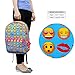 Zicac Canvas Backpack Smiling Face Satchel Printed Daypack