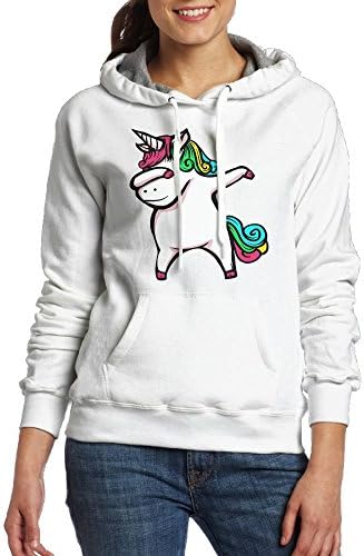 Kzsc55 Dabbing Unicorn Women's 100% Cotton Hoodie L White
