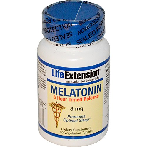 Life Extension, Melatonin, 6 Hour Timed Release, 3 mg, 60 Veggie Tabs - 2pc Life Extension, Melatonin, 6 Hour Timed Release, 3 mg, 60 Veggie Tabs - 2pc